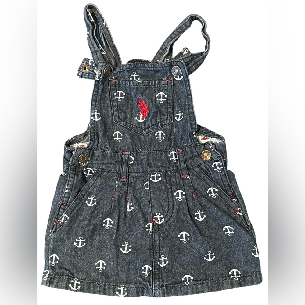 U.S. Polo Association Baby Girls Nautical Overall Skirt